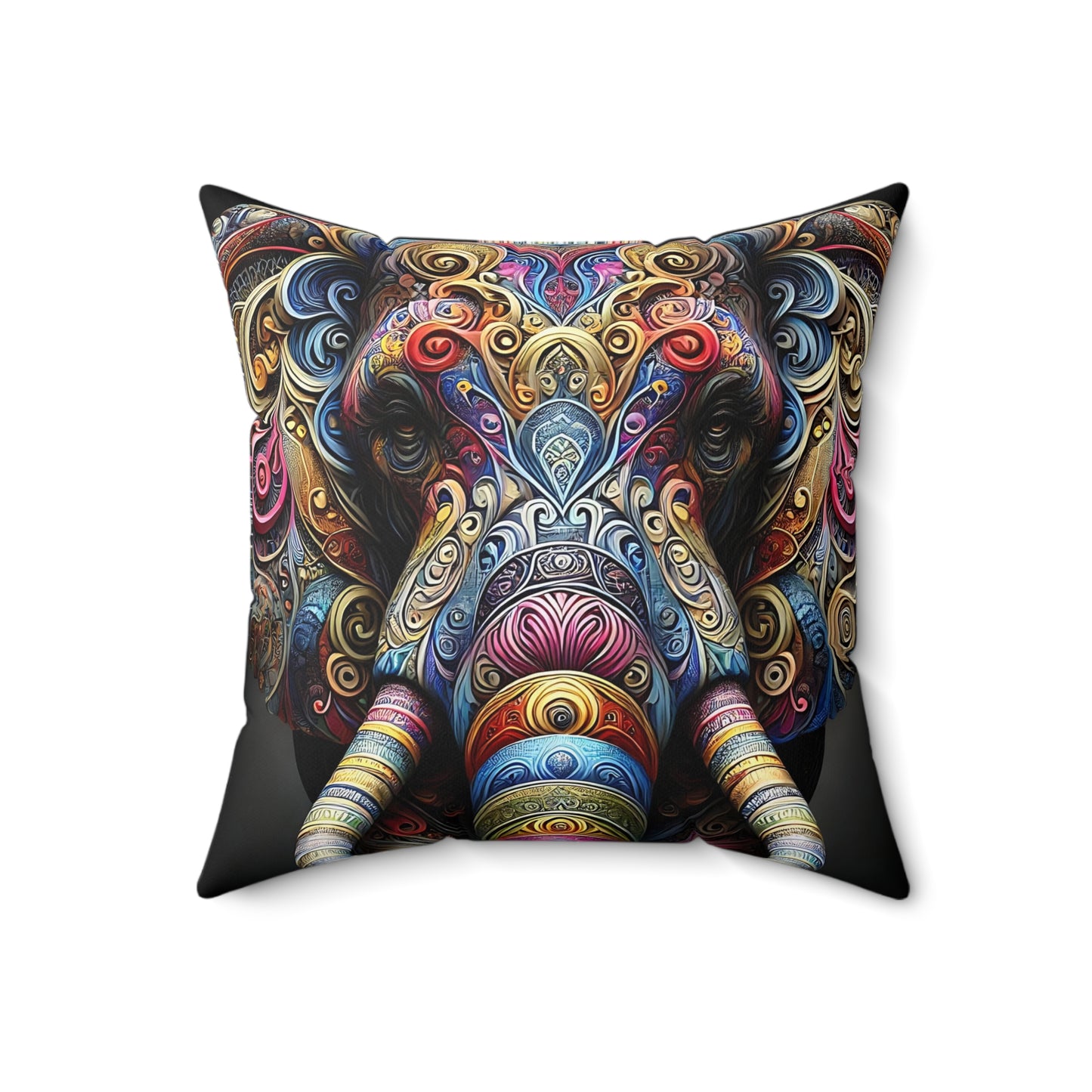 Colorful Elephant Throw Pillow