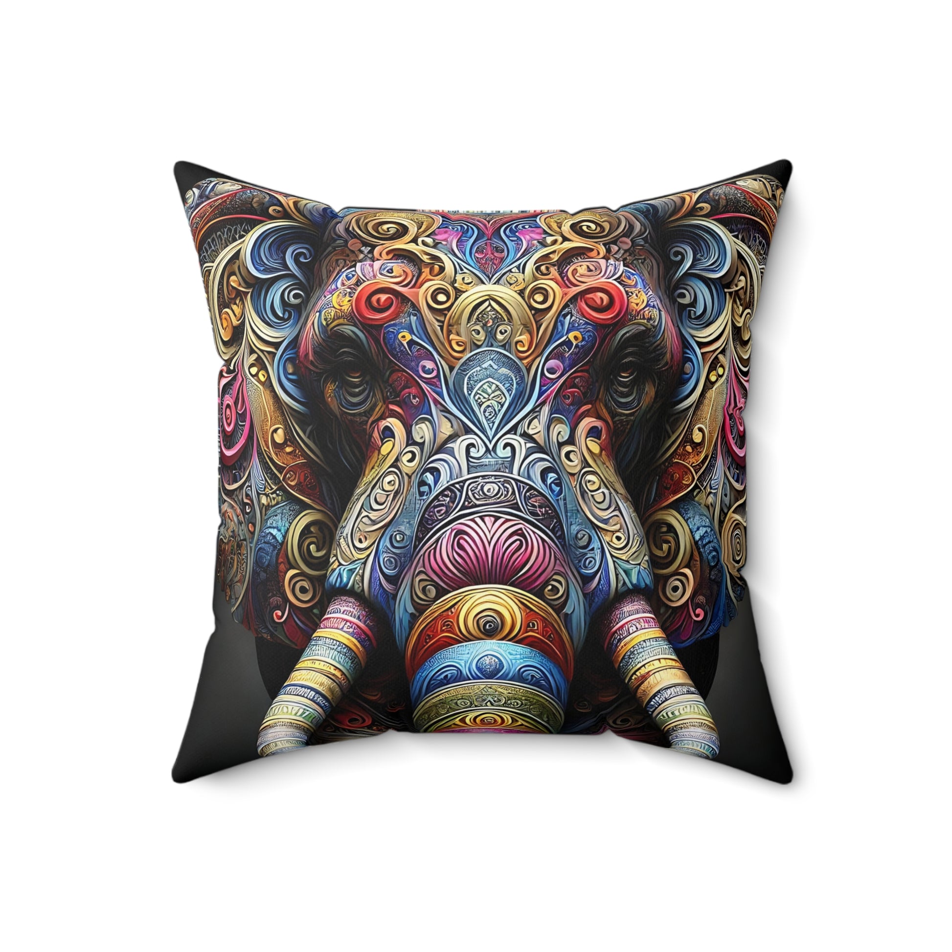 Colorful Elephant Throw Pillow