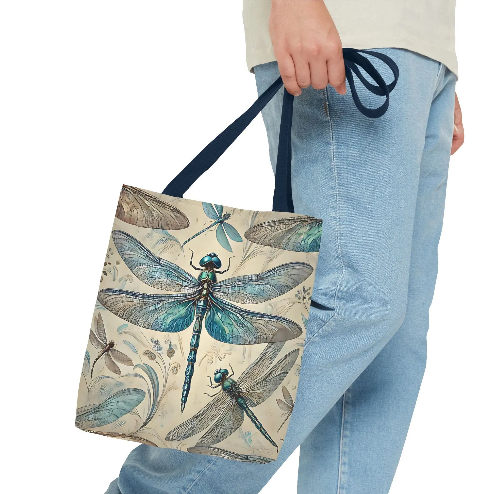 Blue Dragonfly Illustration Tote Bag