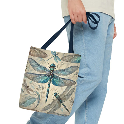 Blue Dragonfly Illustration Tote Bag