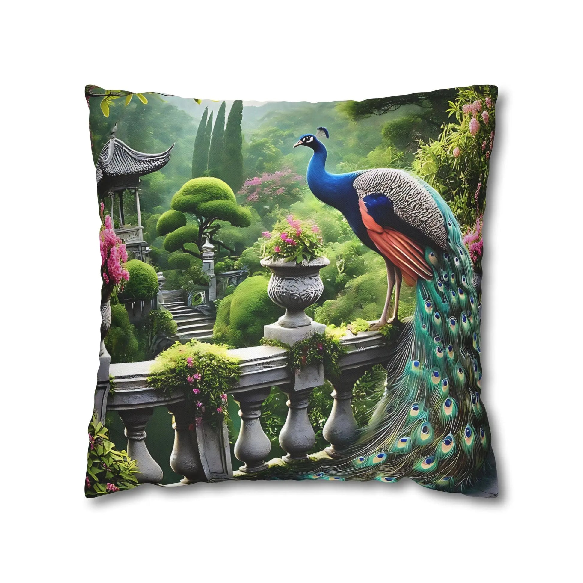 Elegant Peacock Square Pillowcase