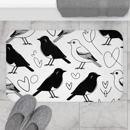 Chic Bird Print Bath Mat