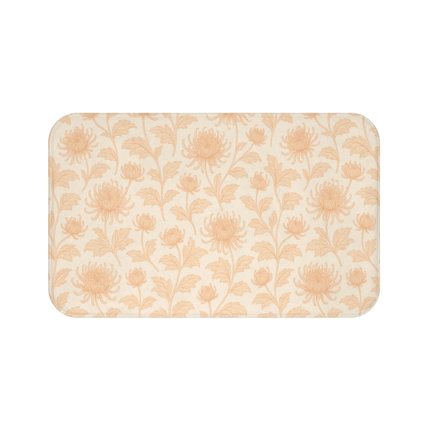 Peach Floral Bath Mat