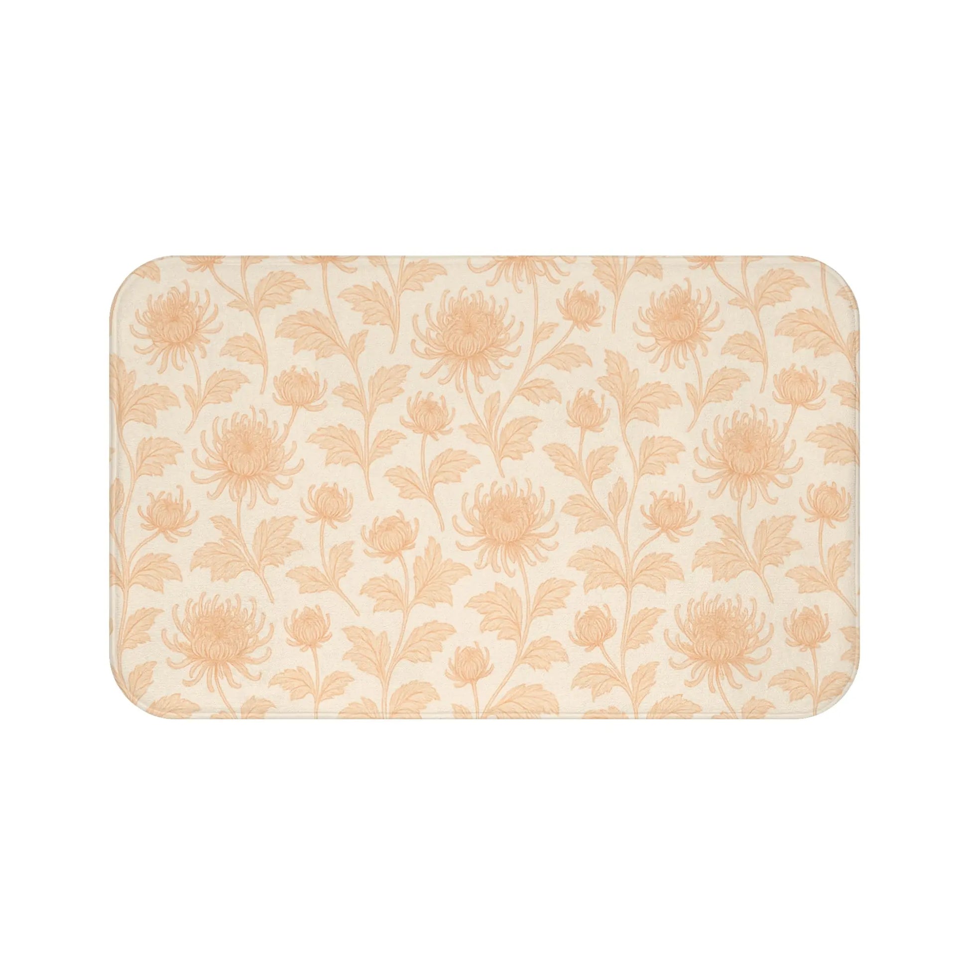 Peach Floral Bath Mat