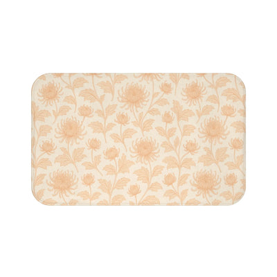 Peach Floral Bath Mat