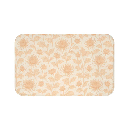 Peach Floral Bath Mat