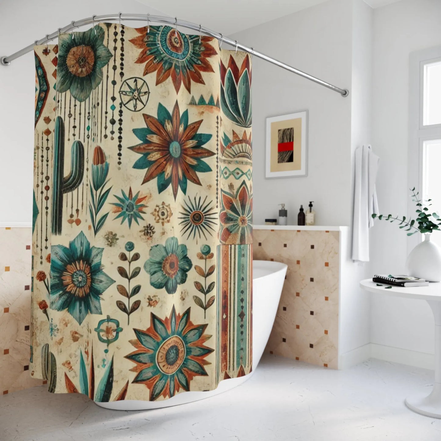 Bohemian Floral Shower Curtain