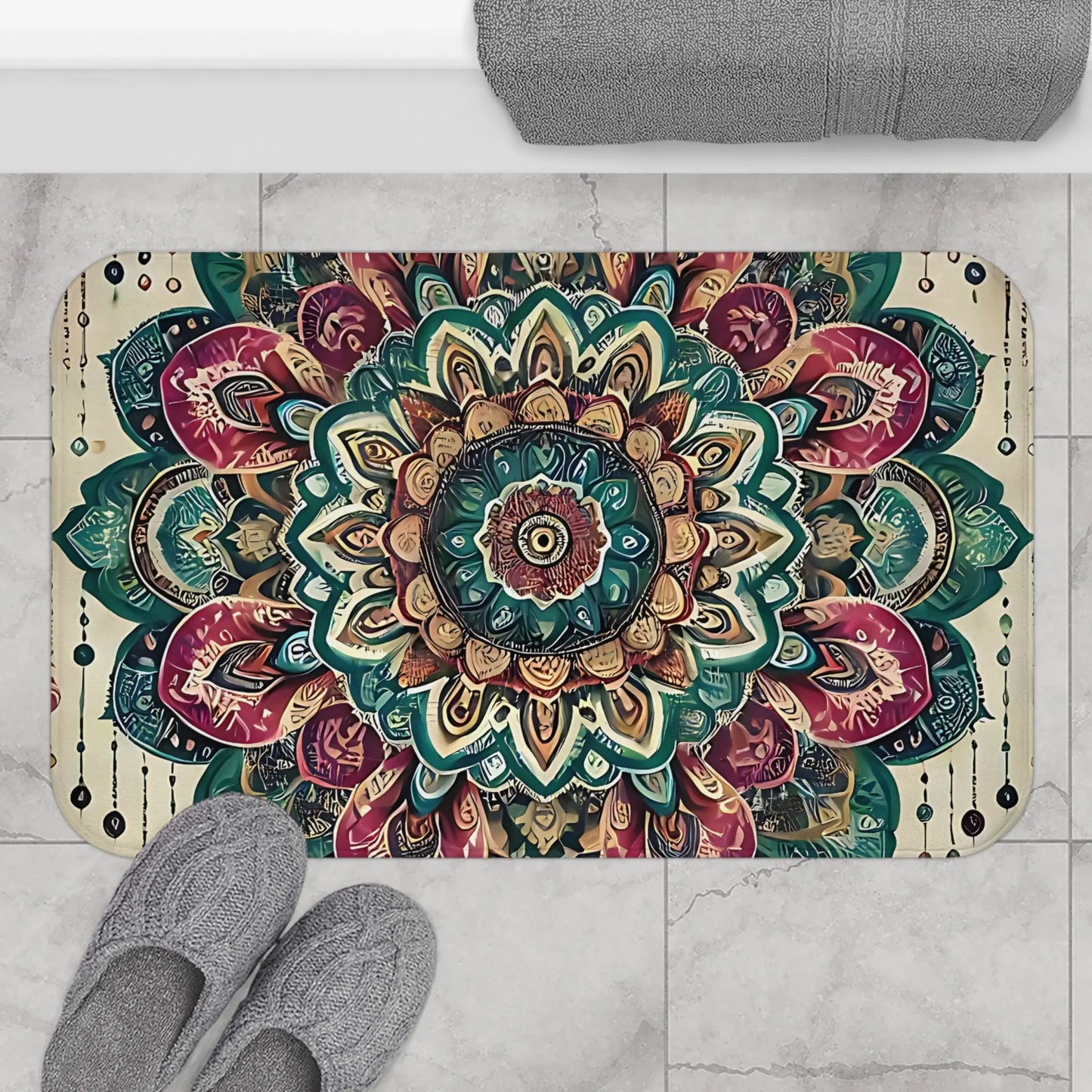 Mandala Floral Bath Mat