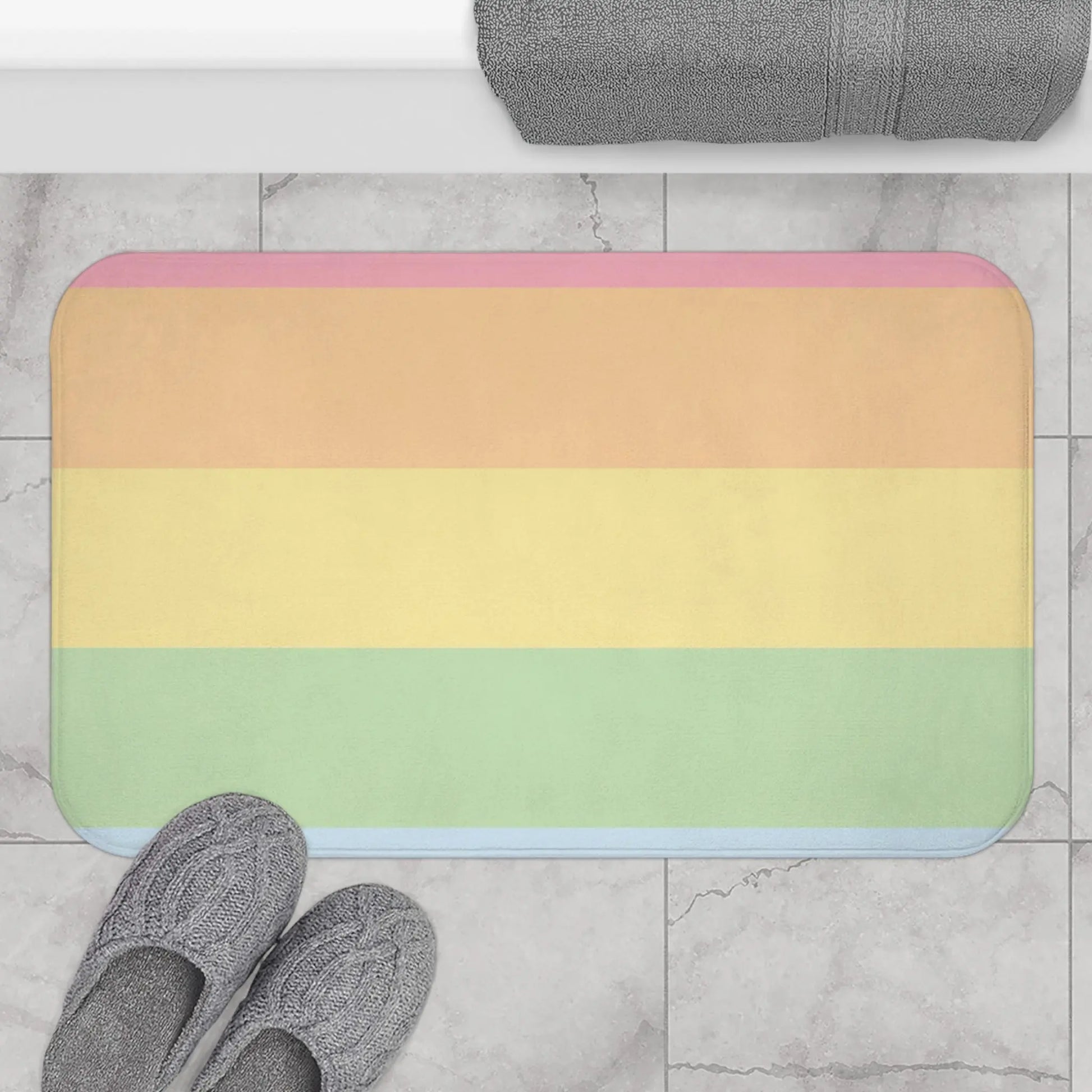 Pastel Striped Bath Mat