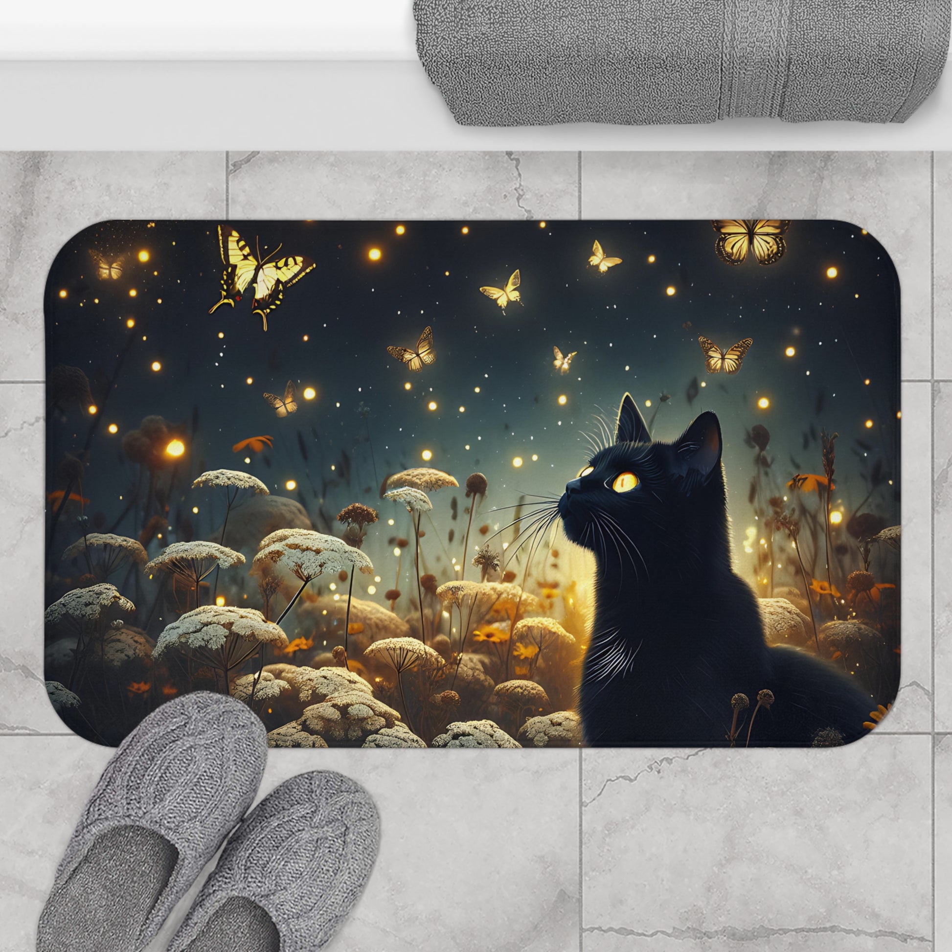 Whimsical Cat Bath Mat