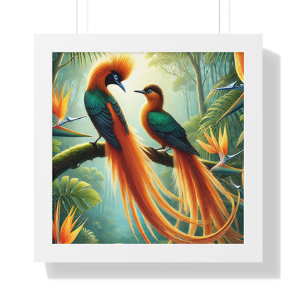 Bali Bird of Paradise Exotic Bird Art Framed Print, Tropical Wall Decor for Nature Lovers, Perfect for Home, Living Room, Bird Watcher Gift