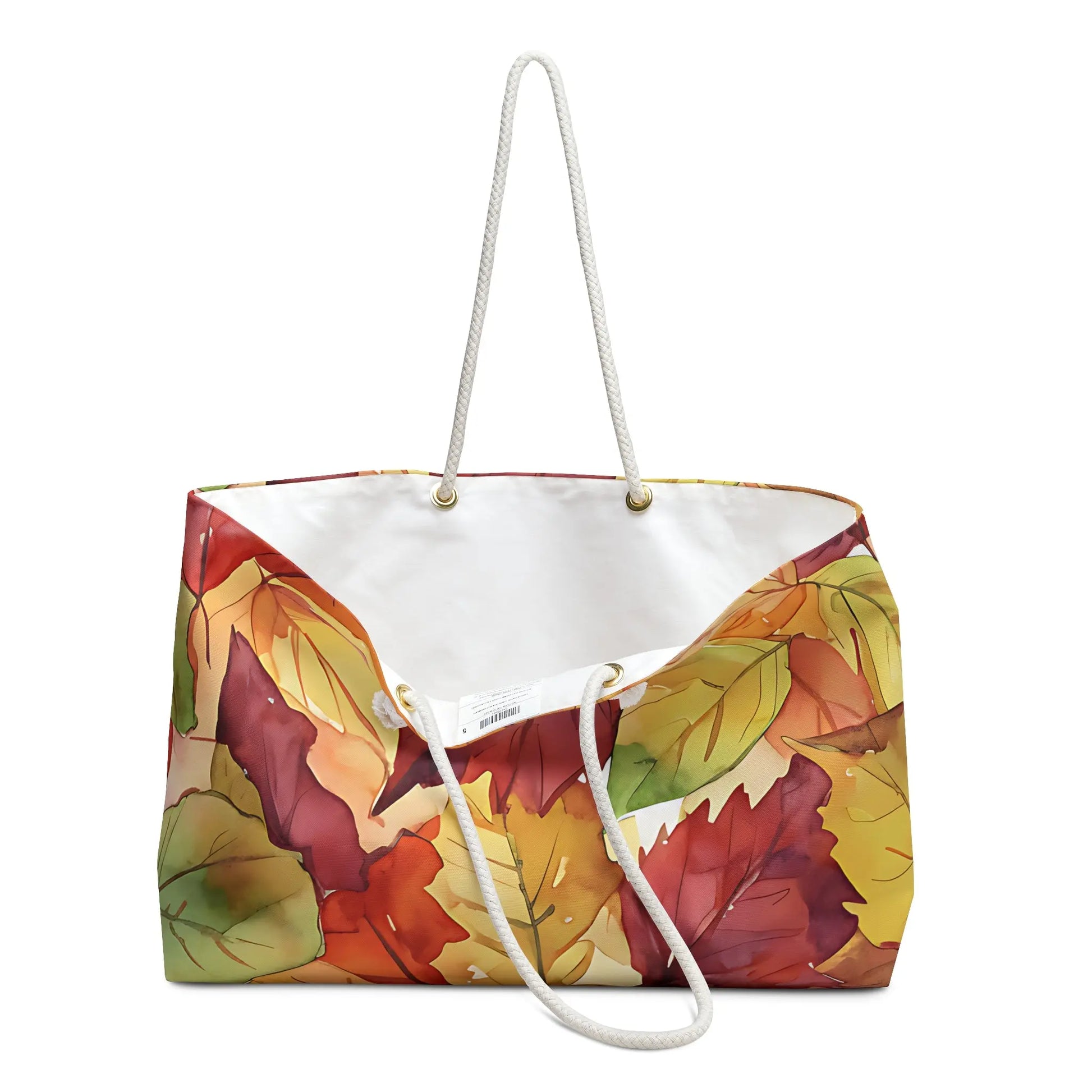 Autumn Watercolor Leaves Weekender Bag