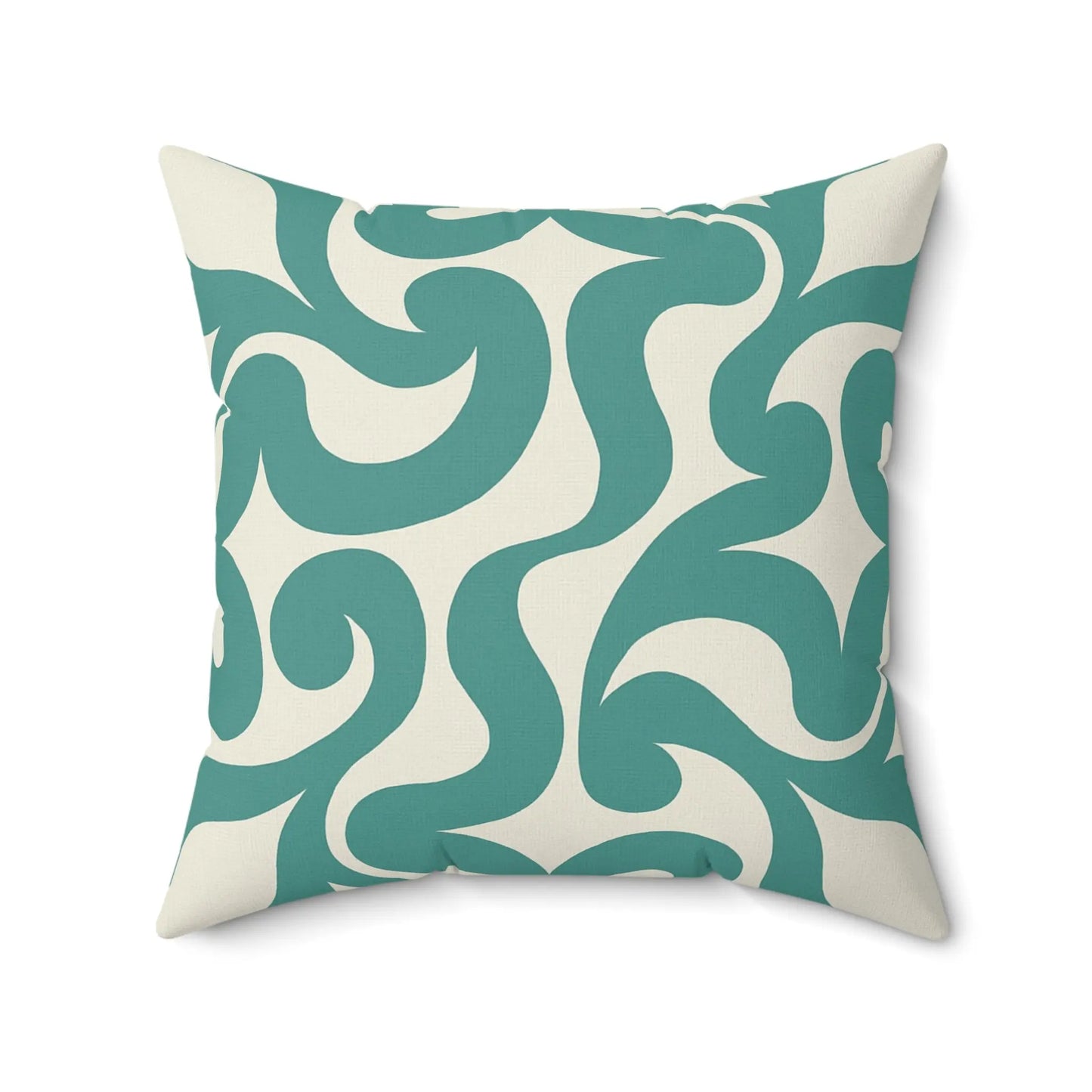 Modern Teal Swirl Decorative Pillow
