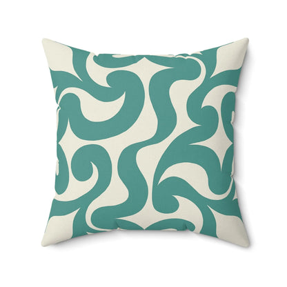 Modern Teal Swirl Decorative Pillow