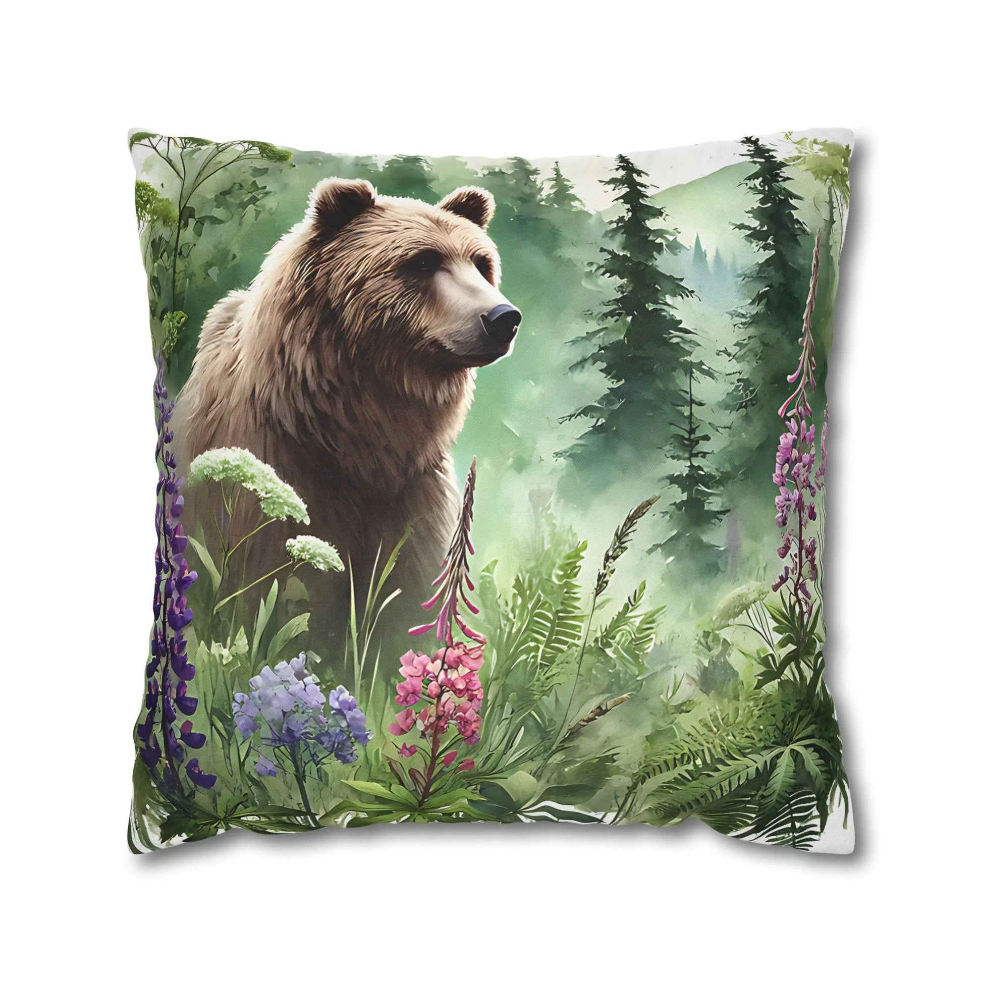 Bear Forest Decor Pillowcase