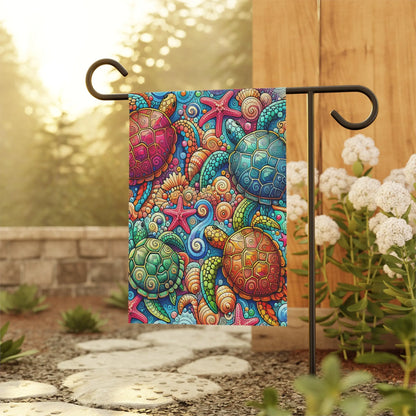 Colorful Sea Turtles Garden Banner