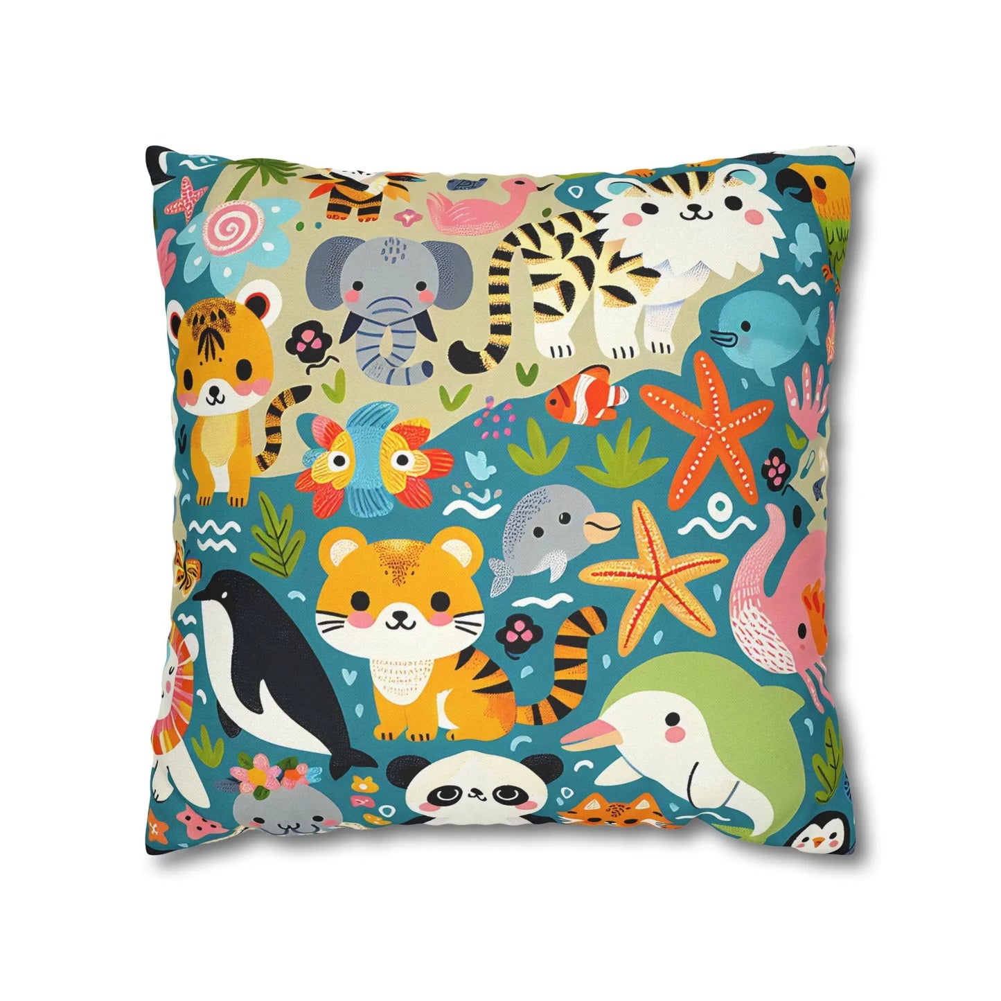 Whimsical Animal Pillow Cover