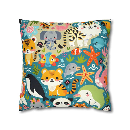 Whimsical Animal Pillow Cover