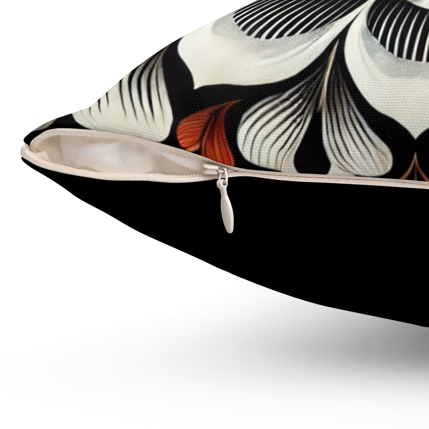 Modern Floral Throw Pillow - Bold Black and White Accent Pillow in 18 x 18 and 20 x 20