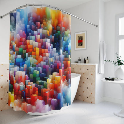 Colorful Block Shower Curtain