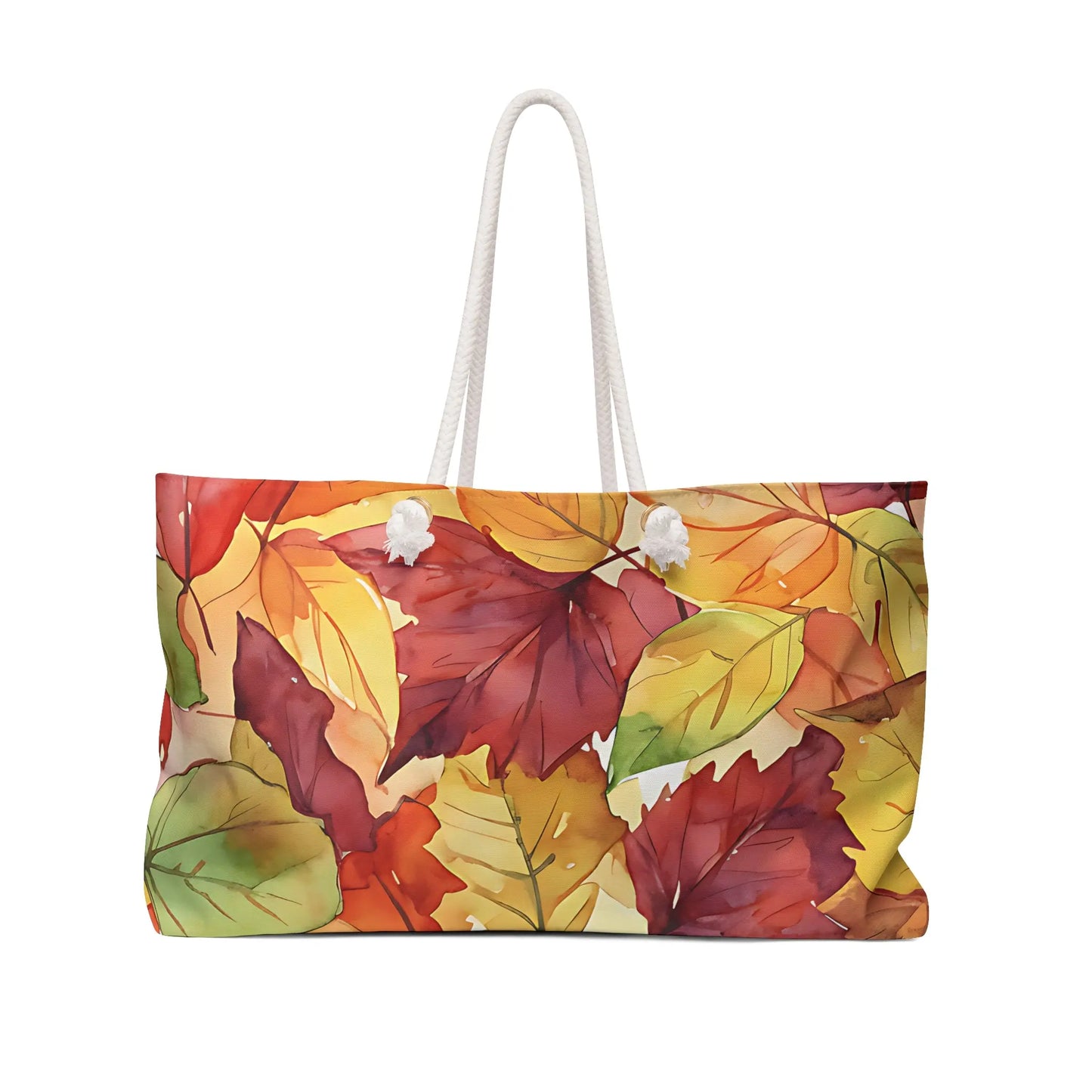 Autumn Watercolor Leaves Weekender Bag