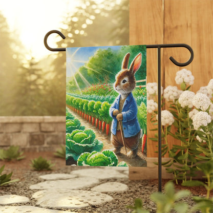 Easter Bunny Farmer in Garden