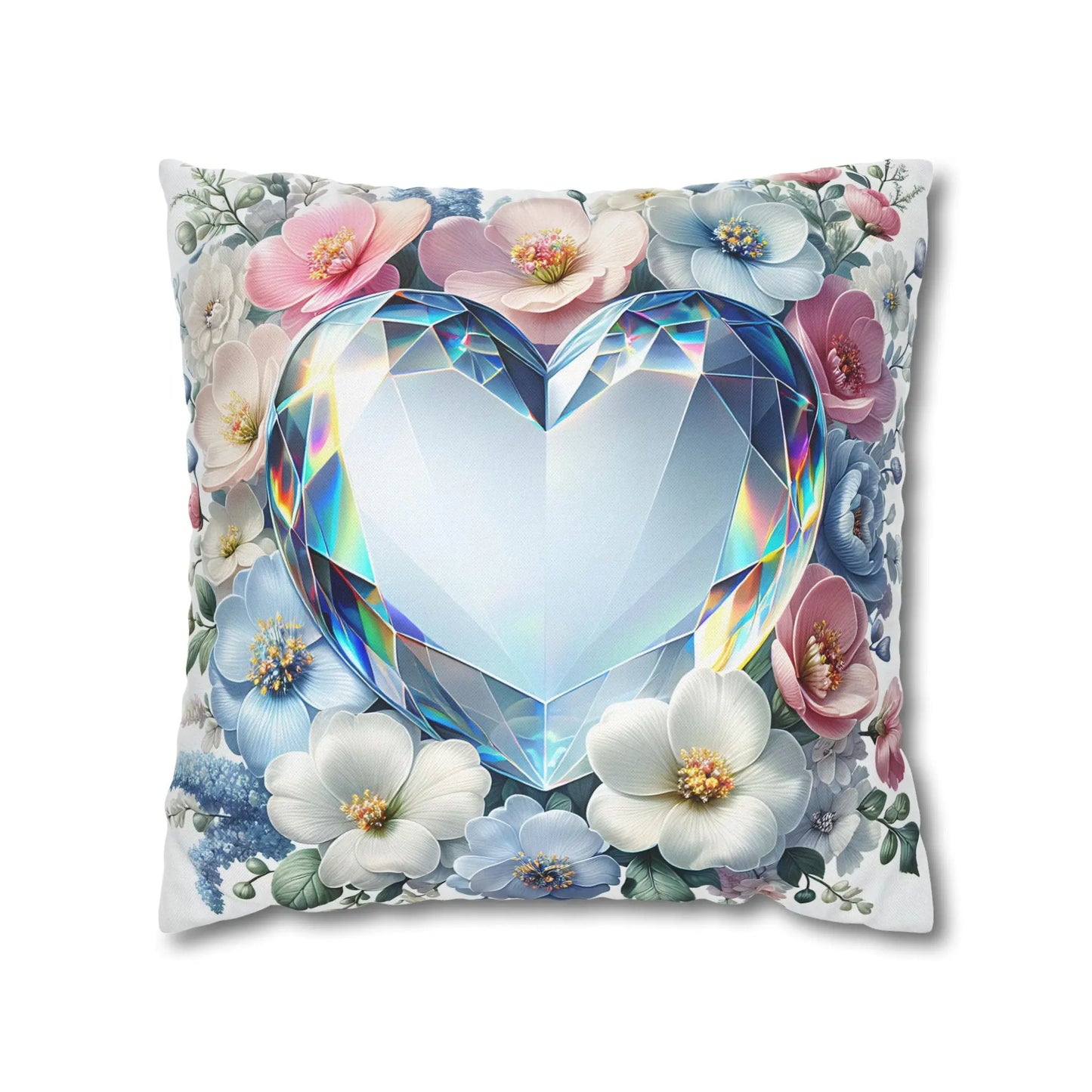 Crystal Heart Floral Pillowcase