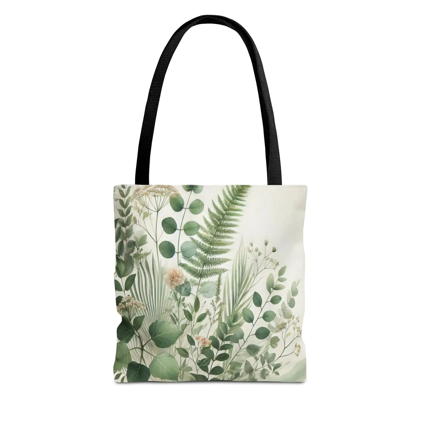 Green Botanical Ferns and Eucalyptus Tote Bag