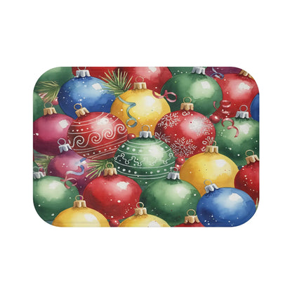 Christmas Ornament Pattern Bath Mat