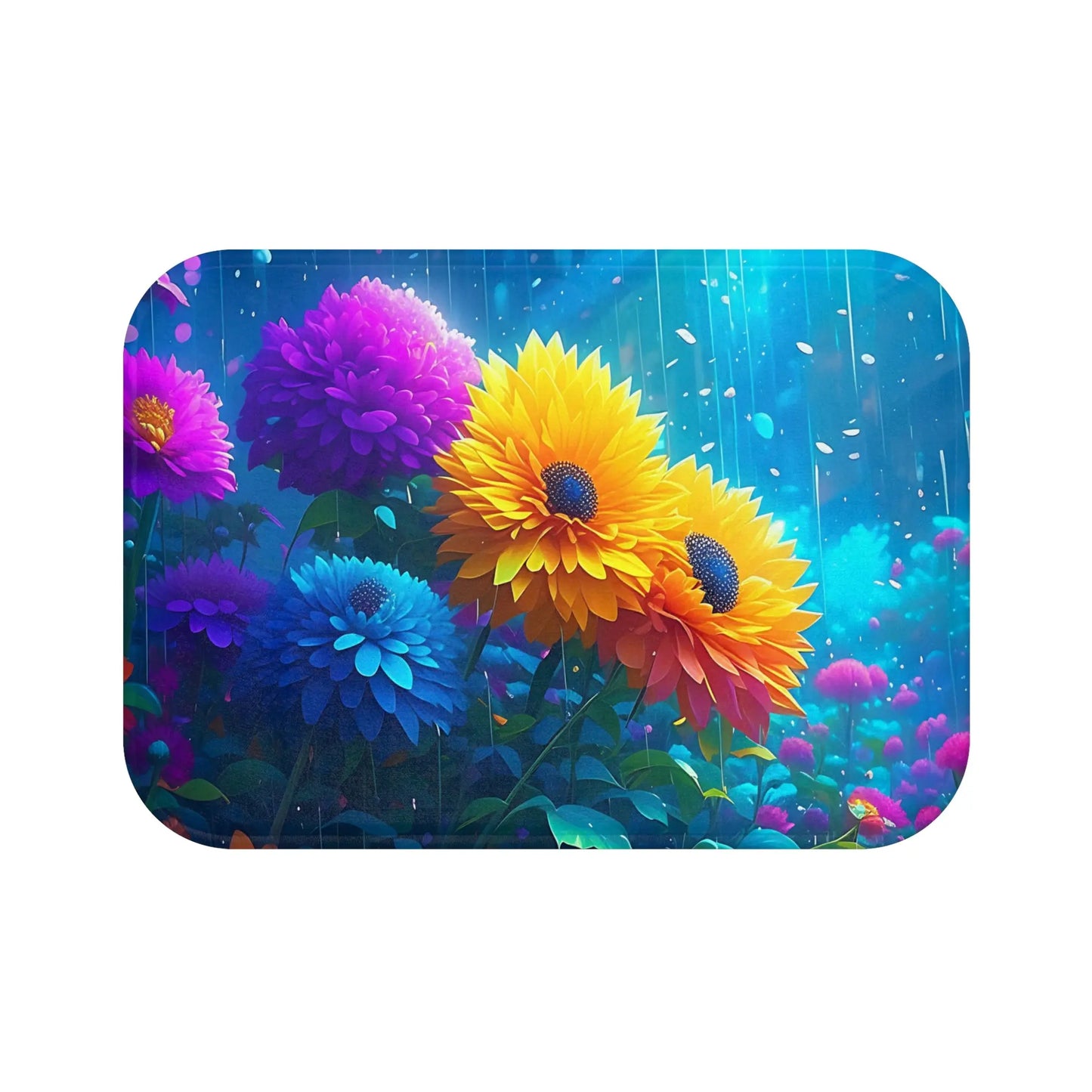 Vibrant Floral Bath Mat