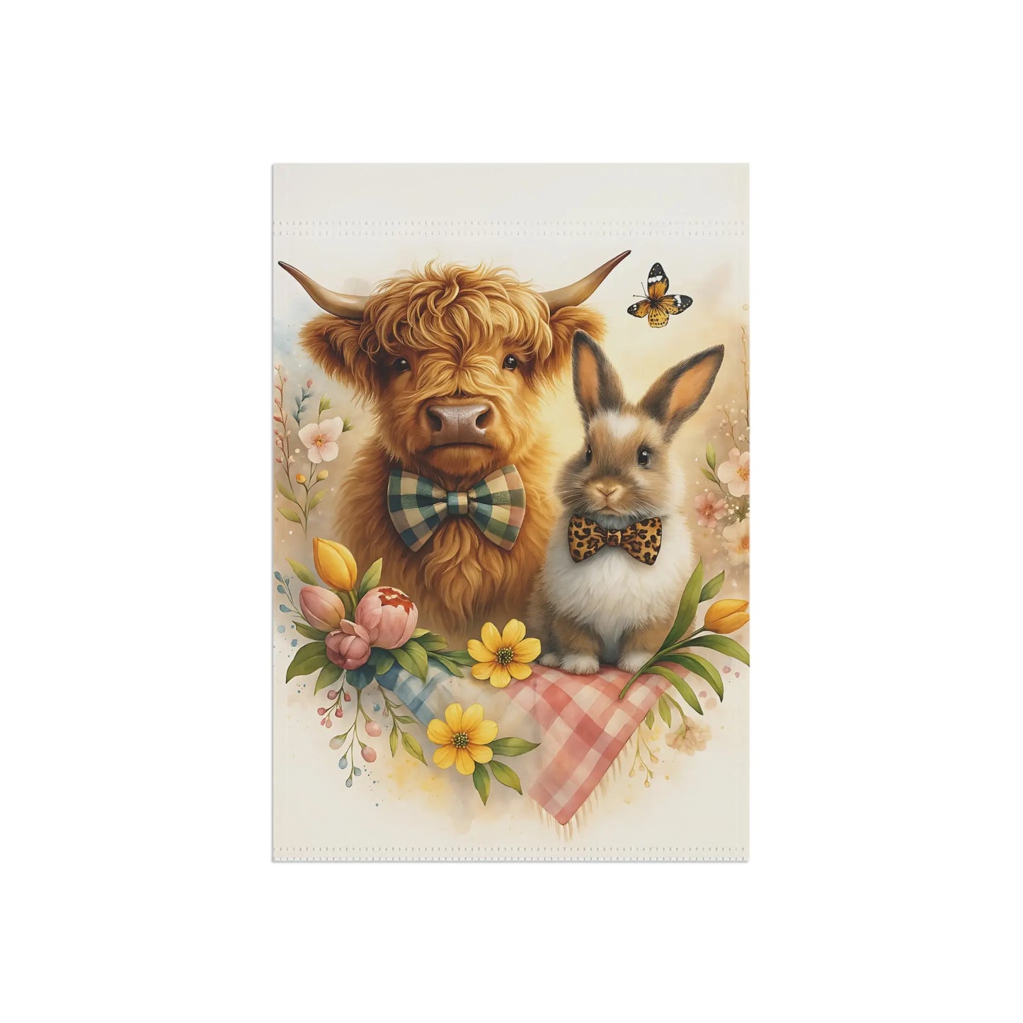 Charming Highland Cow Farmhouse Garden Banner