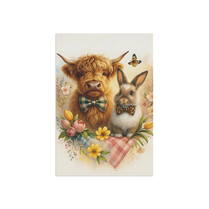 Charming Highland Cow Farmhouse Garden Banner
