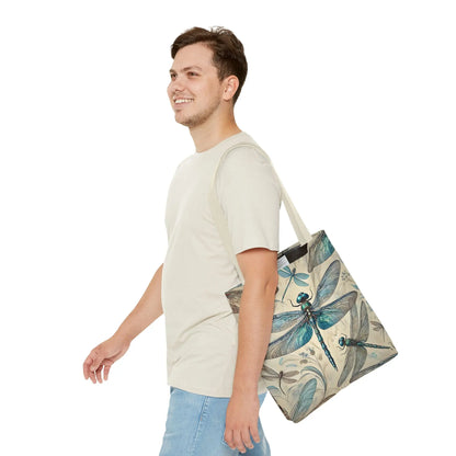 Blue Dragonfly Illustration Tote Bag