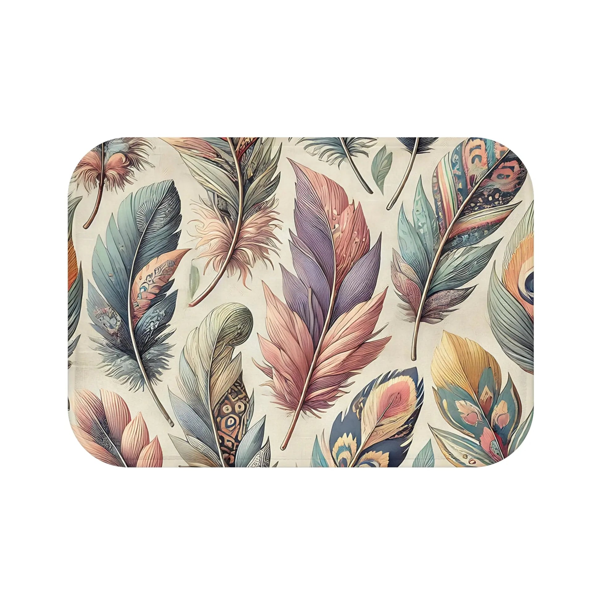 Boho Feather Bath Mat