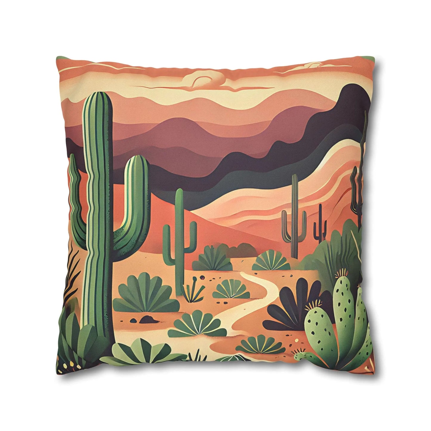 Desert Sunset Cactus Pillowcase