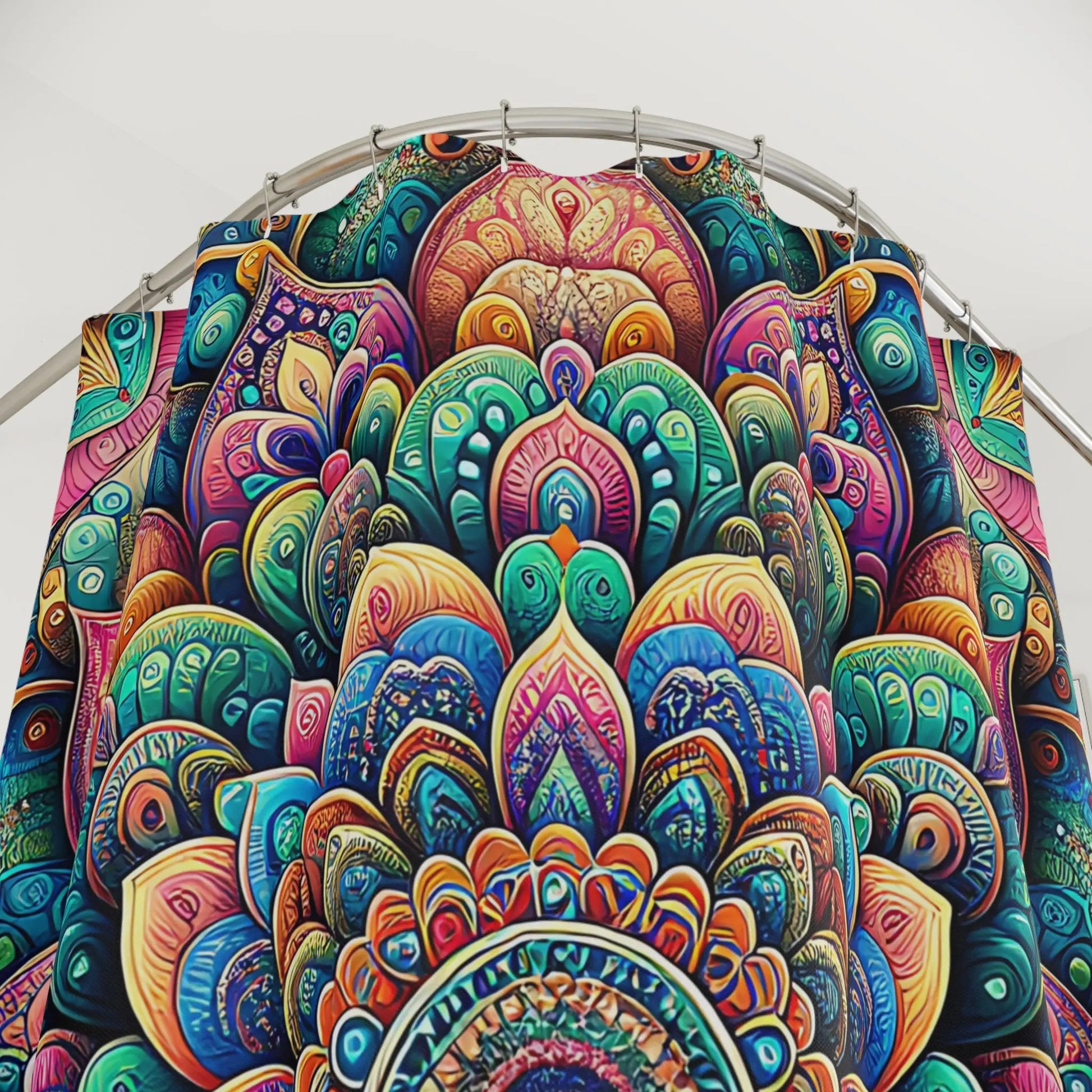 Vibrant Boho Mandala Shower Curtain