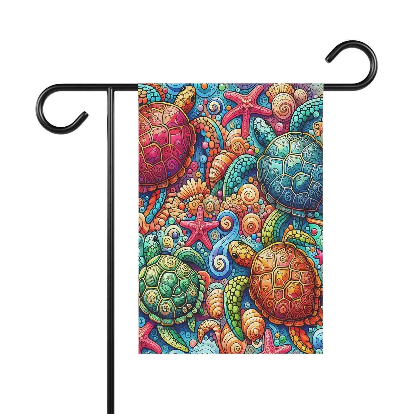 Colorful Sea Turtles Garden Banner