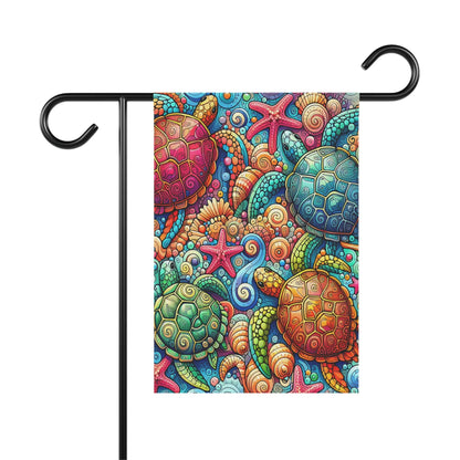 Colorful Sea Turtles Garden Banner