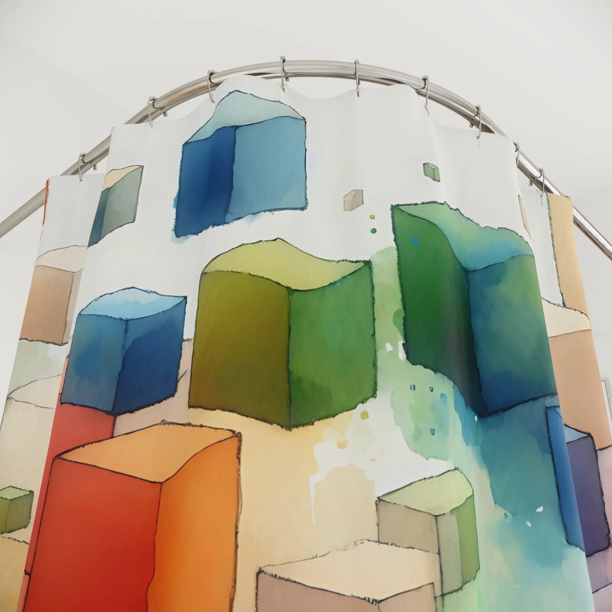 Color Block Shower Curtain