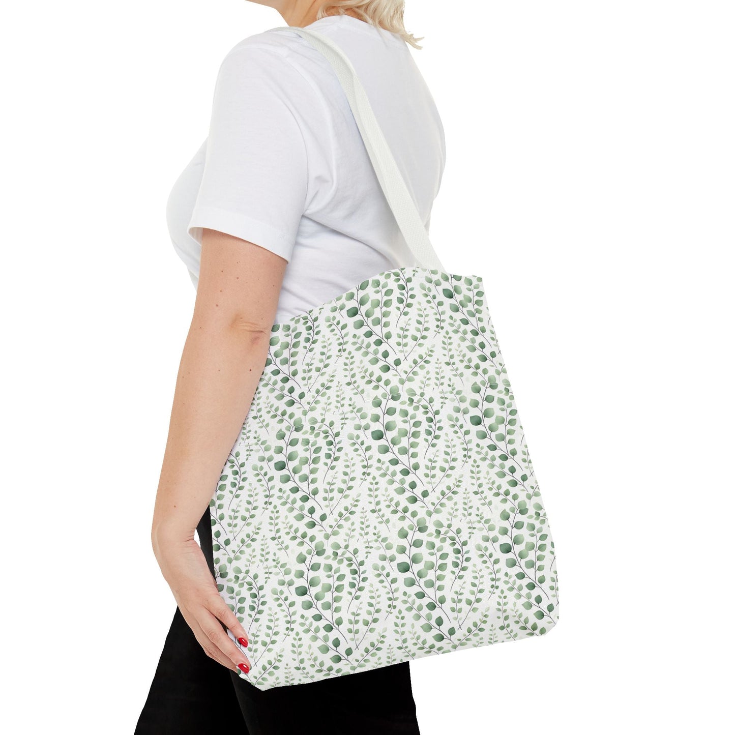 Watercolor Eucalyptus Pattern Tote Bag