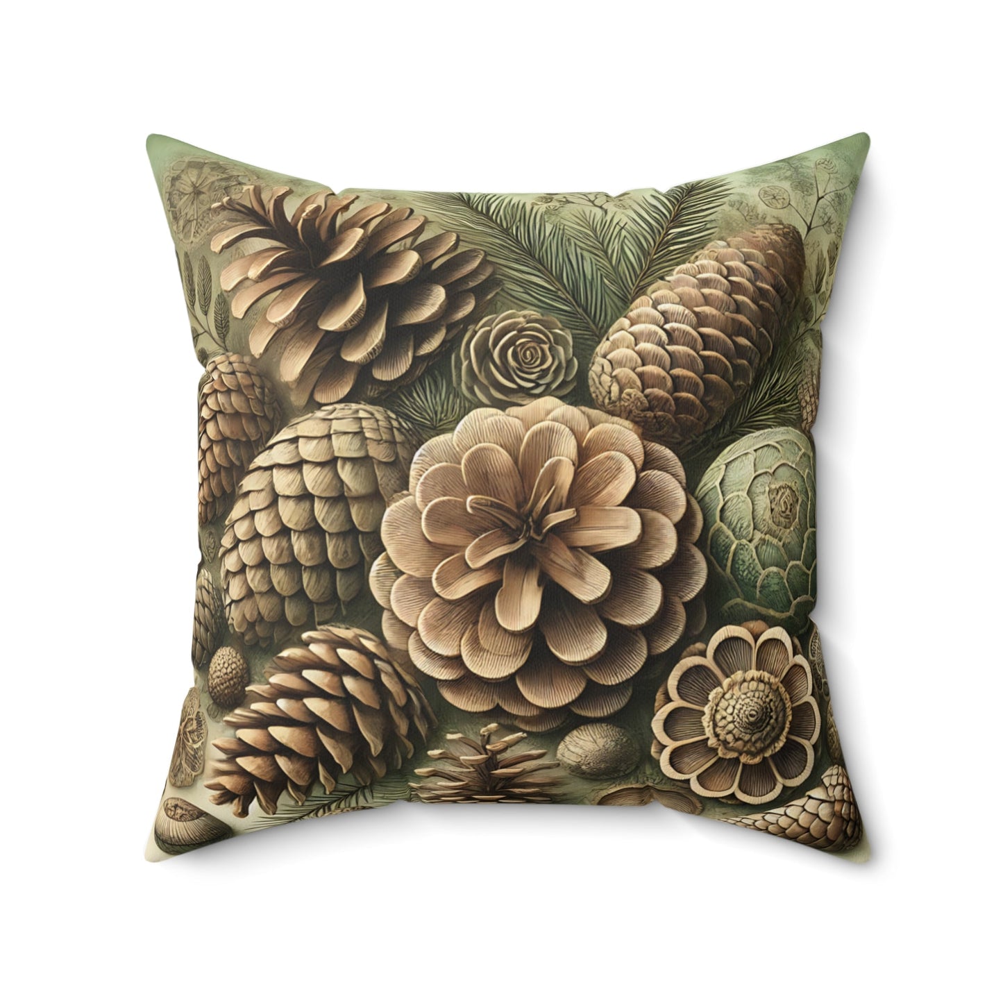Rustic Pine Cone Throw Pillow