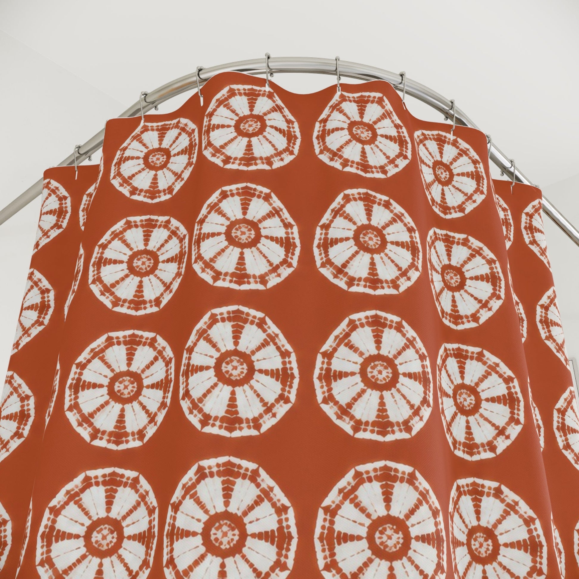 Japanese Shibori Terracotta Shower Curtain