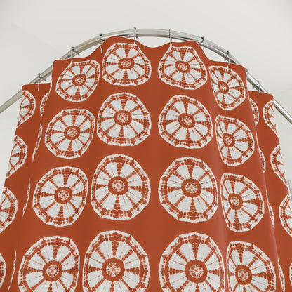 Japanese Shibori Terracotta Shower Curtain
