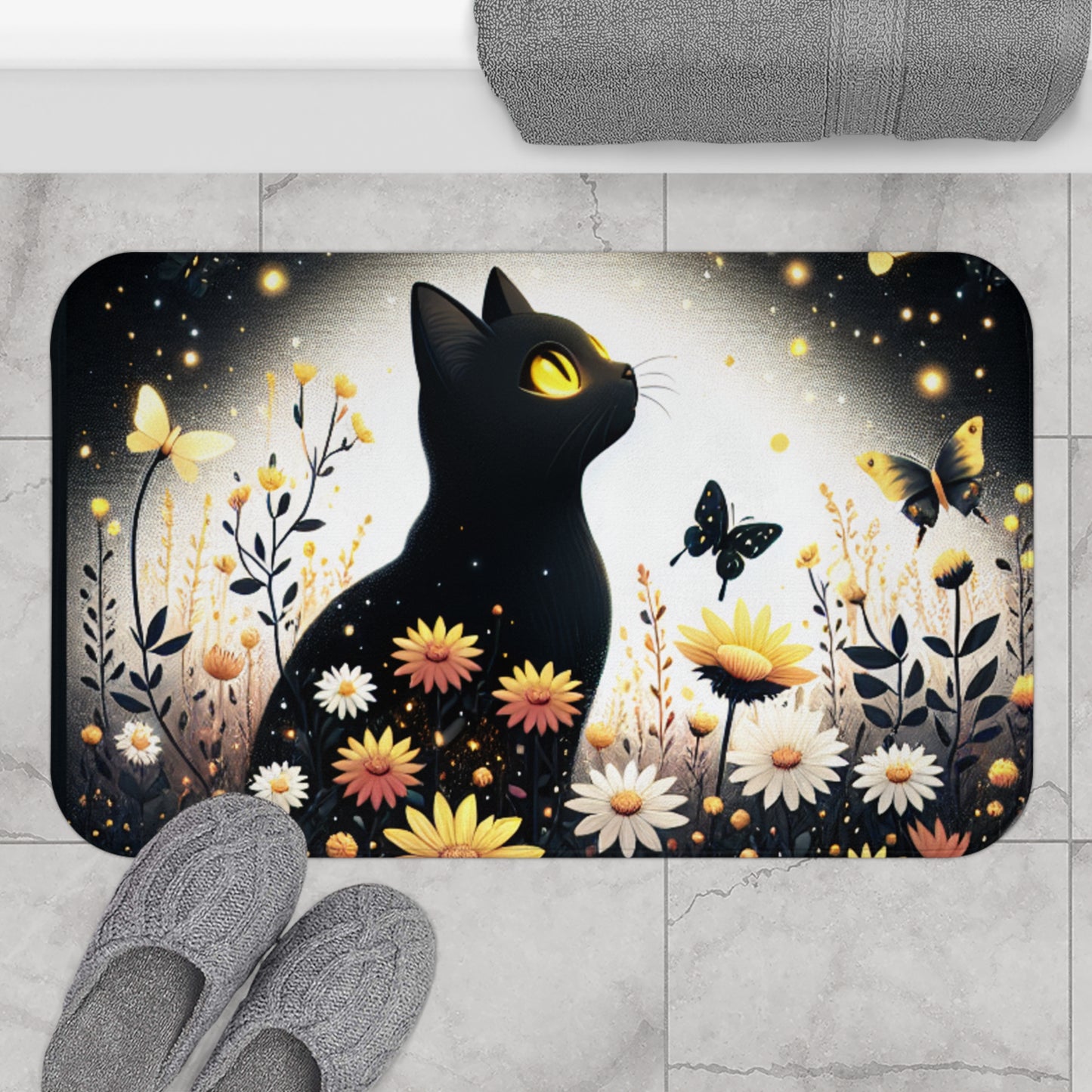 Whimsical Cat Bath Mat