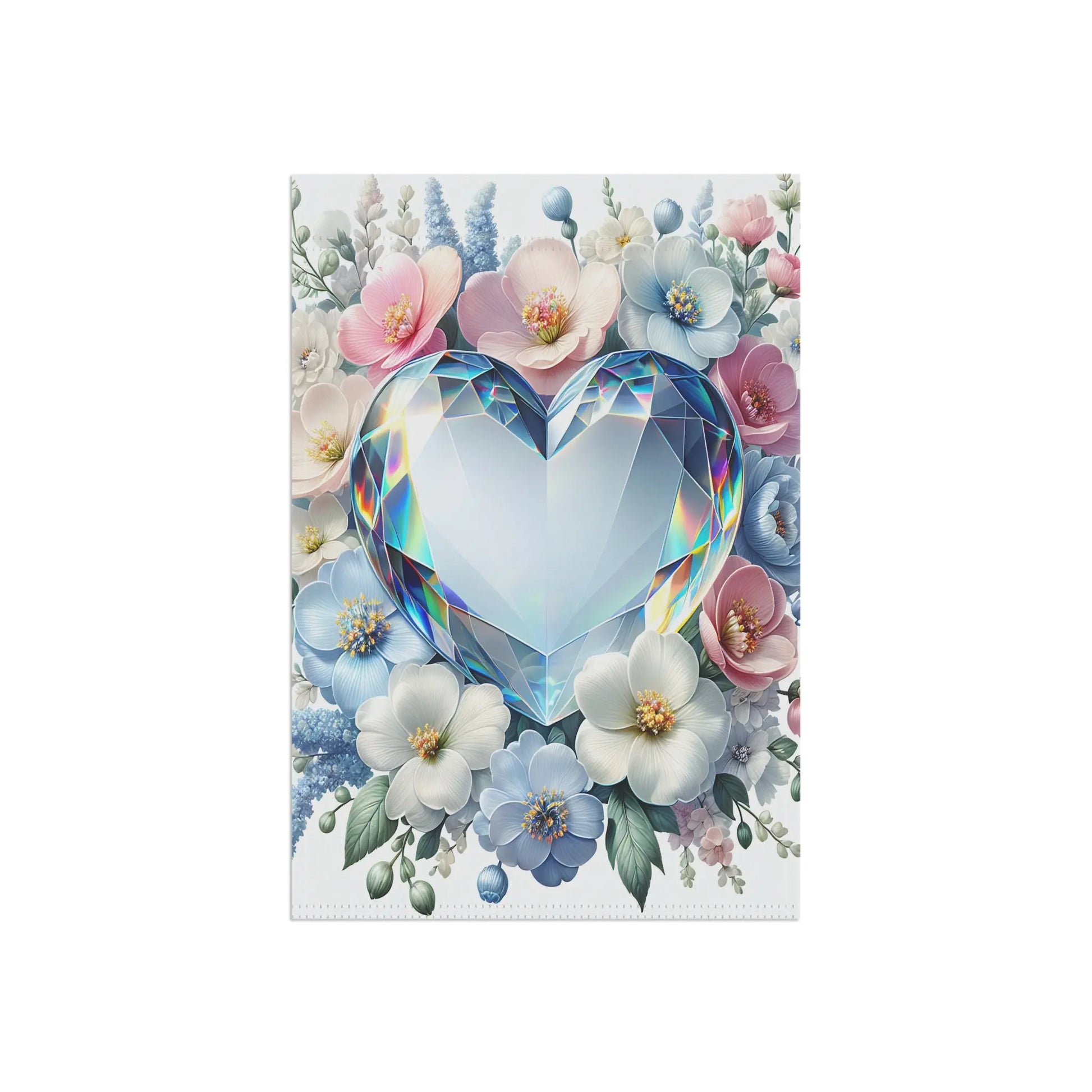 Heart-Shaped Garden Flag with Floral Design