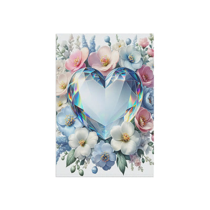 Heart-Shaped Garden Flag with Floral Design