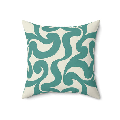 Modern Teal Swirl Decorative Pillow