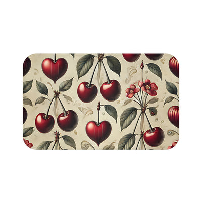Vintage Dark Cherry Blossom Bath Mat