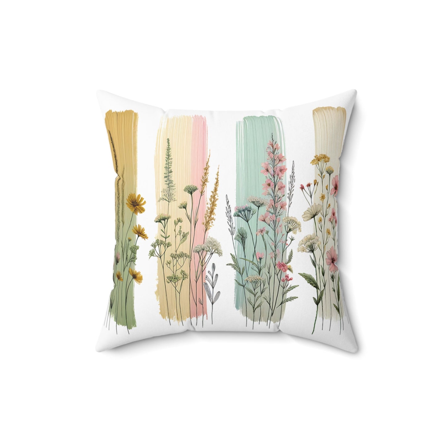 Floral Brush Stroke Design Pillow