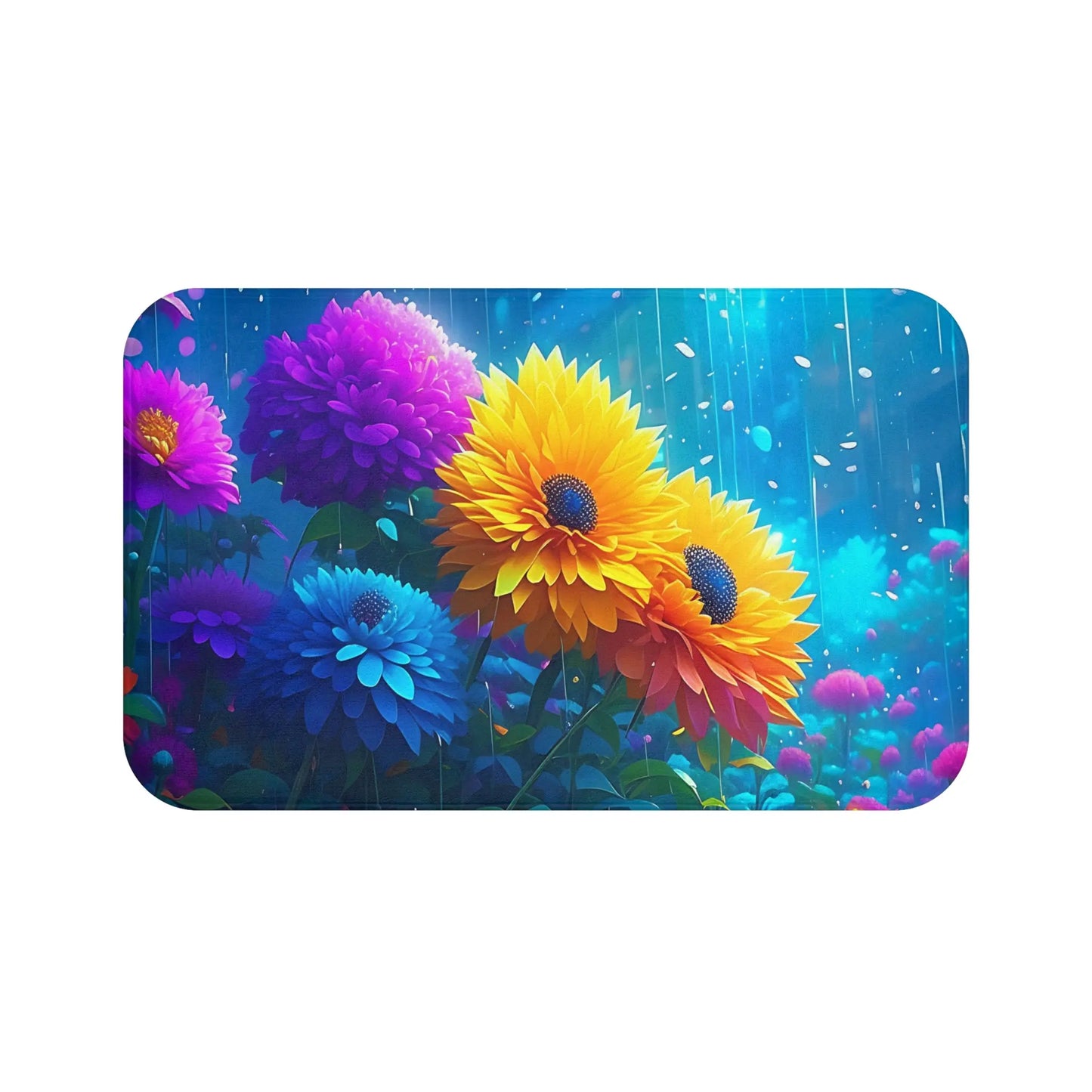 Vibrant Floral Bath Mat